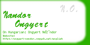 nandor ongyert business card